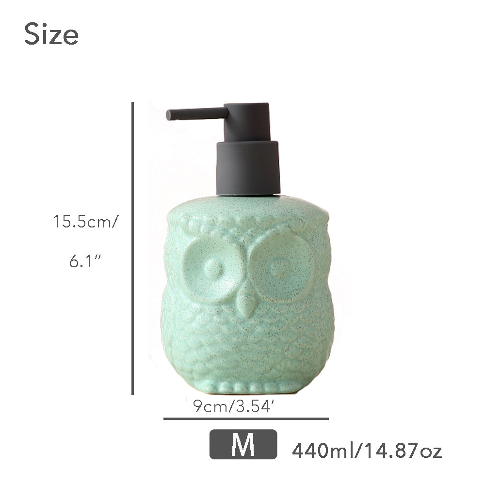 Black Ceramic Soap Dispenser, Liquid Bathroom Bottle, Simple Design, Refillable Reusable Lotion Pump for Bathroom Kitchen, 440ml/14.87oz