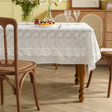 Annie lace tablecloth French light luxury high-end white American cotton and linen tablecloth coffee table cloth Nordic ins style				 							        							Three-dimensional and exquisite embroidery, the beauty is more specific