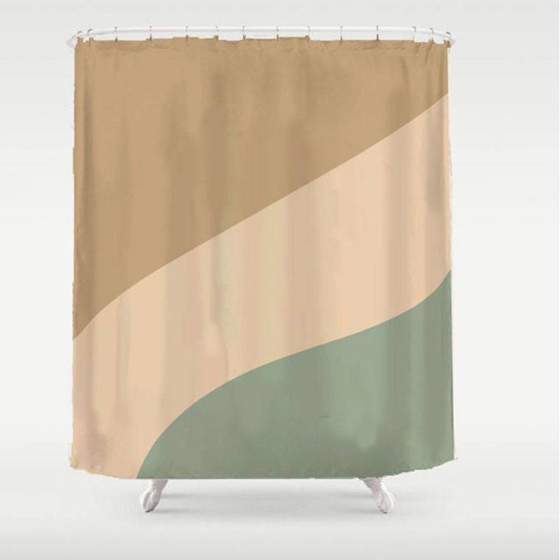 Light Brown Curve Shower Curtain