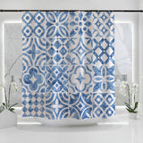 Blue Watercolor Pattern Shower Curtain