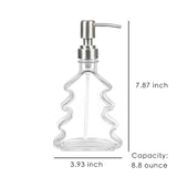 Clear Glass Soap Dispenser, Pine Tree Shape Pump Bottle, 250ml/8.8 oz