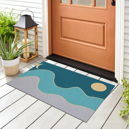 Blue Mountain and Moon PVC Entrance Mat