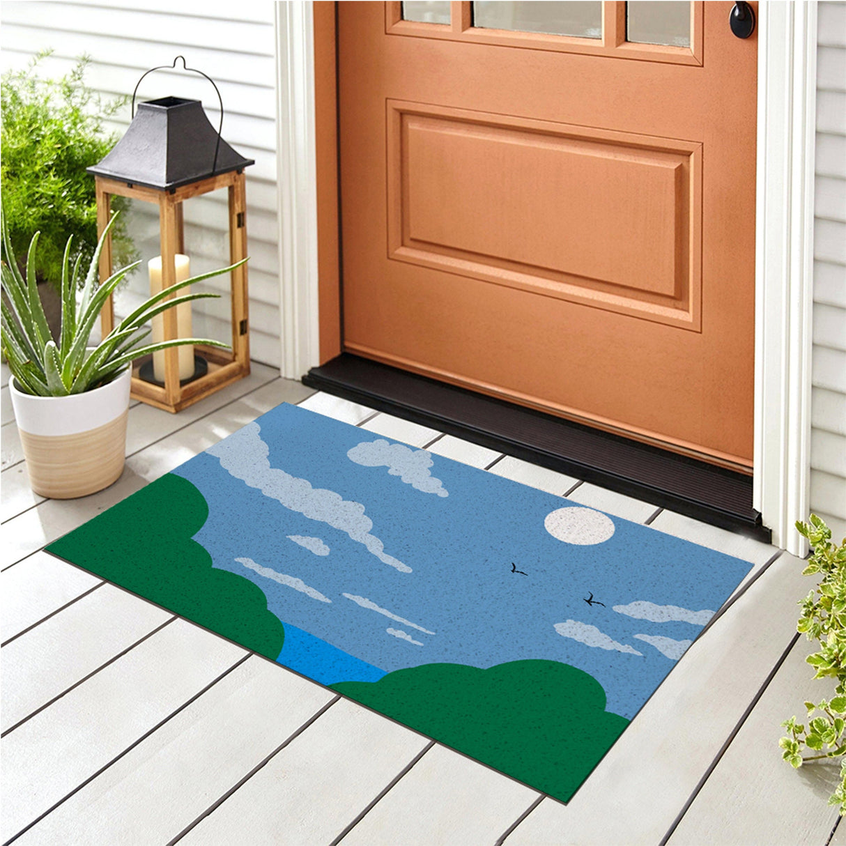 Sunning Blue Sky and Sea PVC Entrance Mat