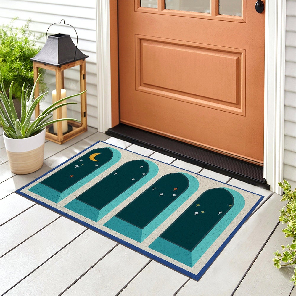 Night Window and Moon PVC Entrance Mat