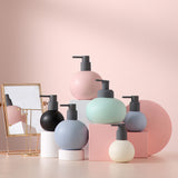 Ceramic Soap Dispenser, Liquid Bathroom Bottle, Simple Globe Design, Refillable Reusable Lotion Pump for Bathroom Kitchen