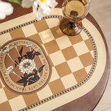 [Two] Rolla Holiday Leather Dining Table Mats Waterproof, Oil-proof, Wash-Free Insulation Mats Checkerboard Western Dining Mats