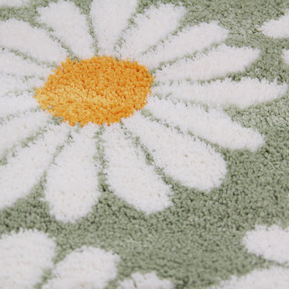 Feblilac Cute Daisy Bath Mat, Floral Bathroom Rug, Multiple Sizes