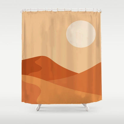 Orange Mountain Sunset Shower Curtain
