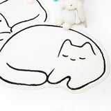 Feblilac Cute White Cat Bath Mat, Animal Bathroom Rug, Soft Plush Water-Absorbent Multiple Sized Cat Anti Slip Toilet Mat, Soft Thick Bathroom Carpet, Art Bathroom Mats, Best Bath Rugs, Hot Shower Mat Non Slip, Toilet Rugfor Bath