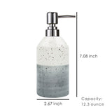 Gray Ceramic Soap Dispenser, Simple-Design Pump Bottle, 350ml/12.3 oz