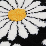 Feblilac Cute Daisy Bath Mat, Black/Purple/Red/Yellow/Green Floral Bathroom Rug, 16"x24" Soft Plush Water-Absorbent,  Anti Slip Toilet Mat, Soft Thick Bathroom Carpet, Art Bathroom Mats, Best Bath Rugs, Hot Shower Mat Non Slip, Toilet Rug