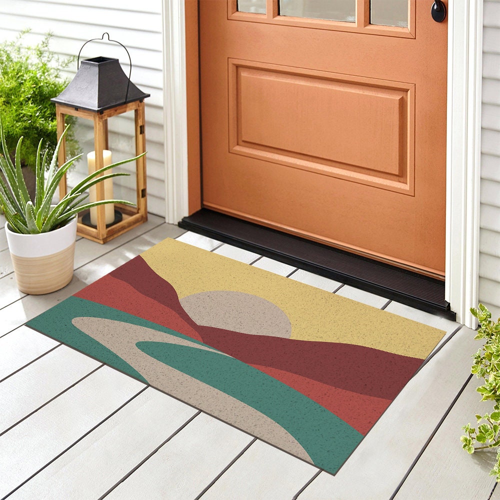 Mountain and River Sunset Pattern PVC Entrance Mat