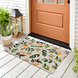 Orange and Leaves Pattern PVC Entrance Mat