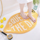 Feblilac Cute Peach Lemon Bath Mat | Bathroom Rug | Door Mat