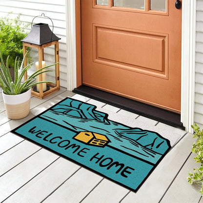 Blue Welcome Home Camping PVC Entrance Mat