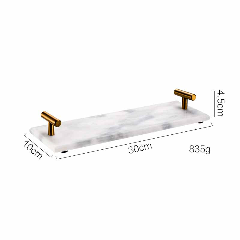 Copy of Nordic Style Natural Marble Gold Handle Tray, Service Plate, Jewelry Tray, Decoration Tray