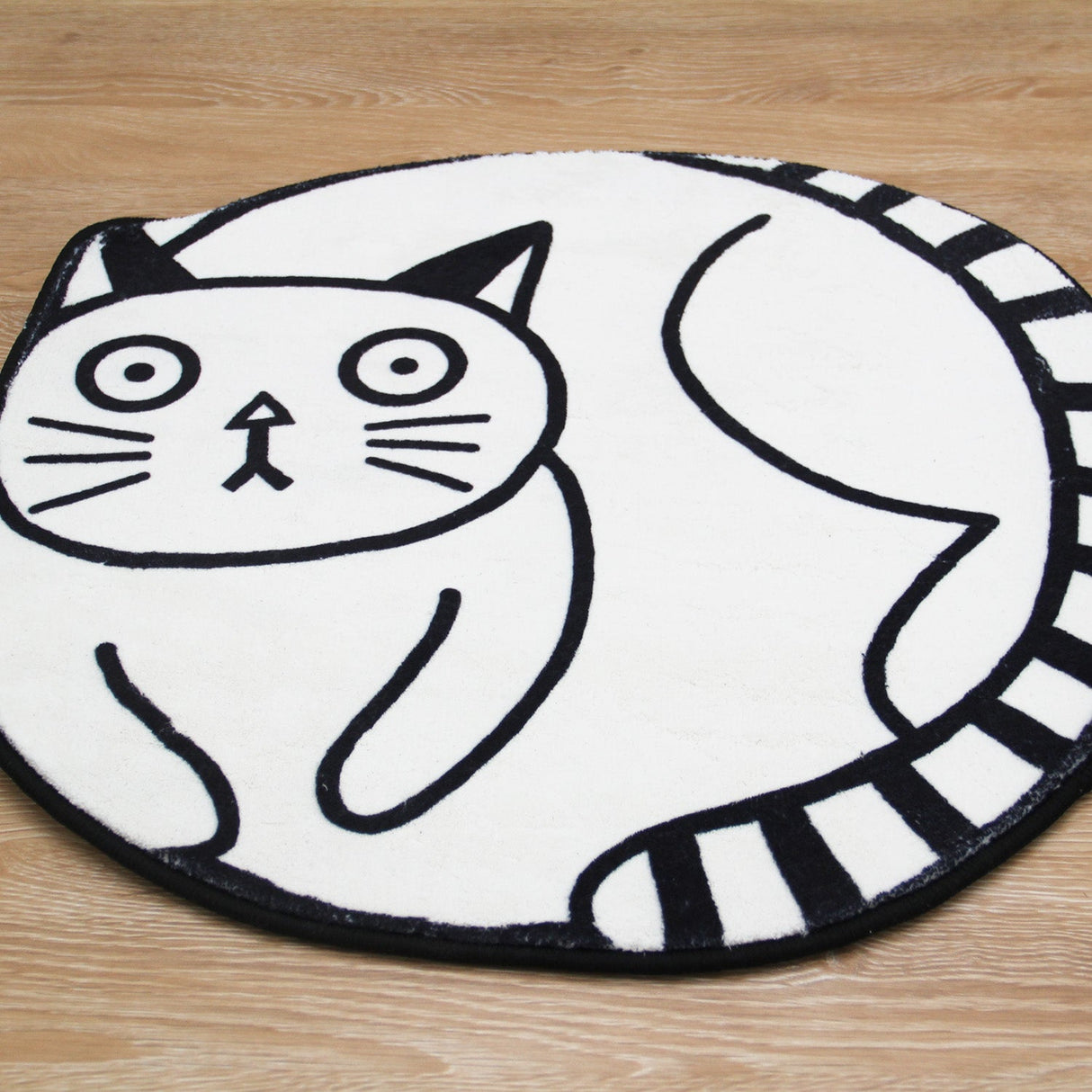 White Silly Cat Bath Mat