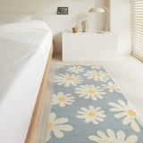 White Daisy Green and Blue Ground Bedroom Mat