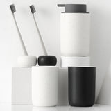 Black and White Bathroom Dispenser Mug Set