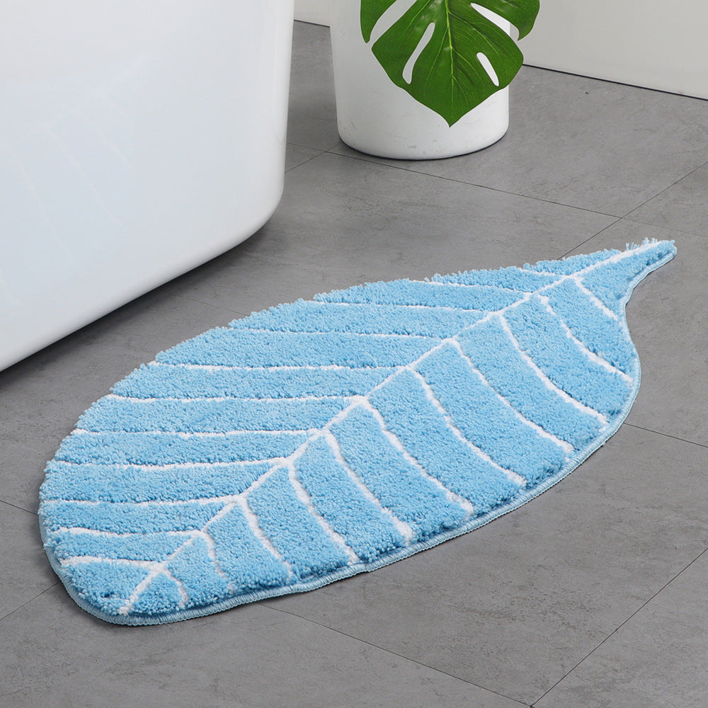 Feblilac Soft Red Leaves Bathroom Rug, 19.6'' x 37.4'', Floral Non Slip Bathmat, Red Plants Bathroom Rugs, Anti Slip Toilet Mat, Soft Thick Bathroom Carpet, Art Bathroom Mats, Best Bath Rugs, Hot Shower Mat Non Slip, Toilet Rug