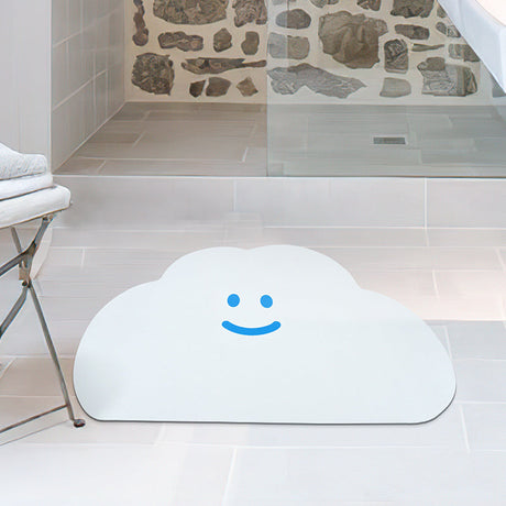 Cute White Cloud Diatomaceous Earth Bath Mat