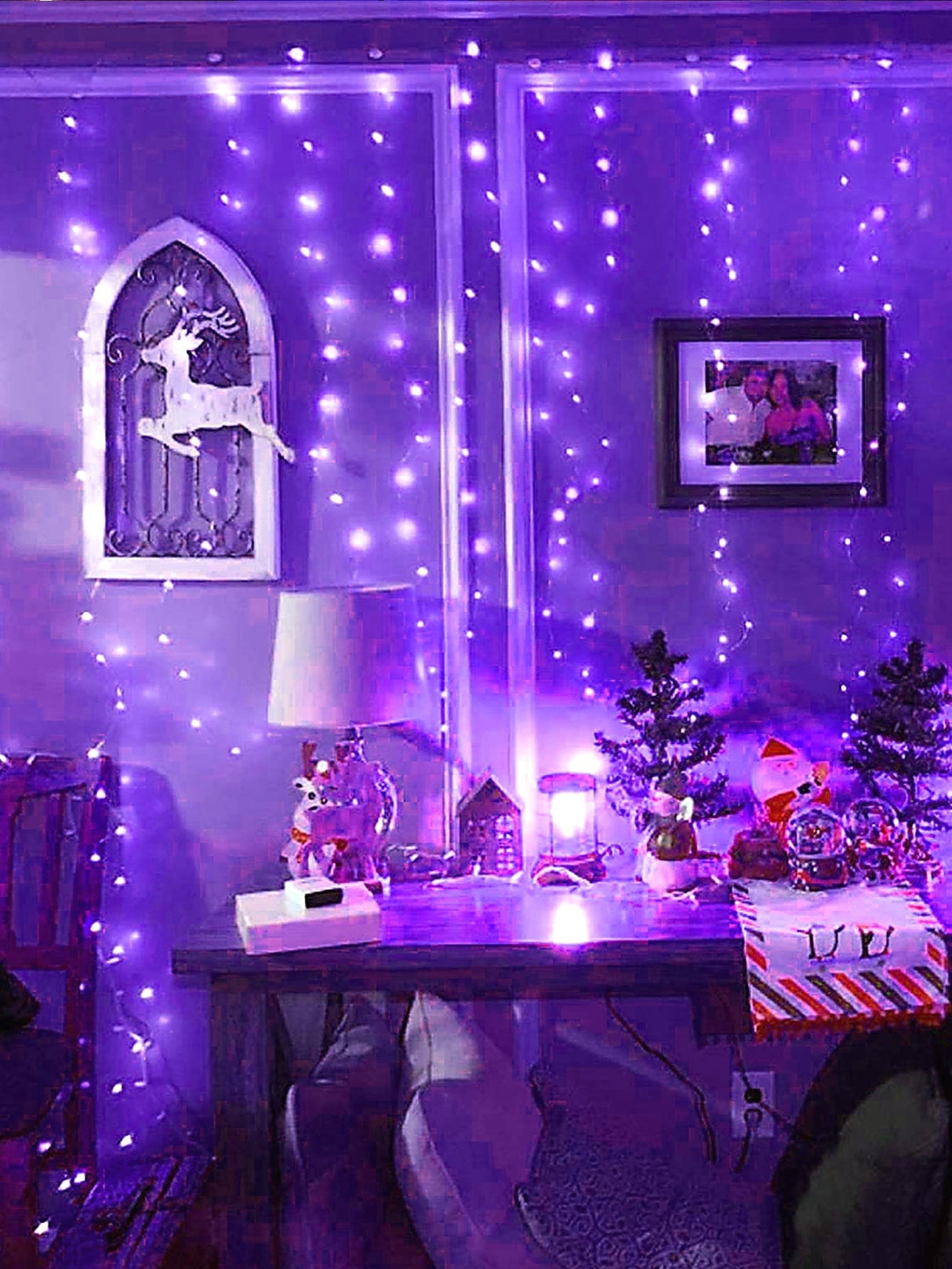 Led 2 x 2M Curtain String Light with 20pcs Clip 200 - Novelty Lighting