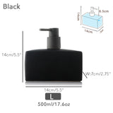 Black Ceramic Soap Dispenser, Liquid Bathroom Bottle, Simple Design, Refillable Reusable Lotion Pump for Bathroom Kitchen, 500ml/17.6oz