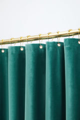 Gray Green Velvet Shower Curtain