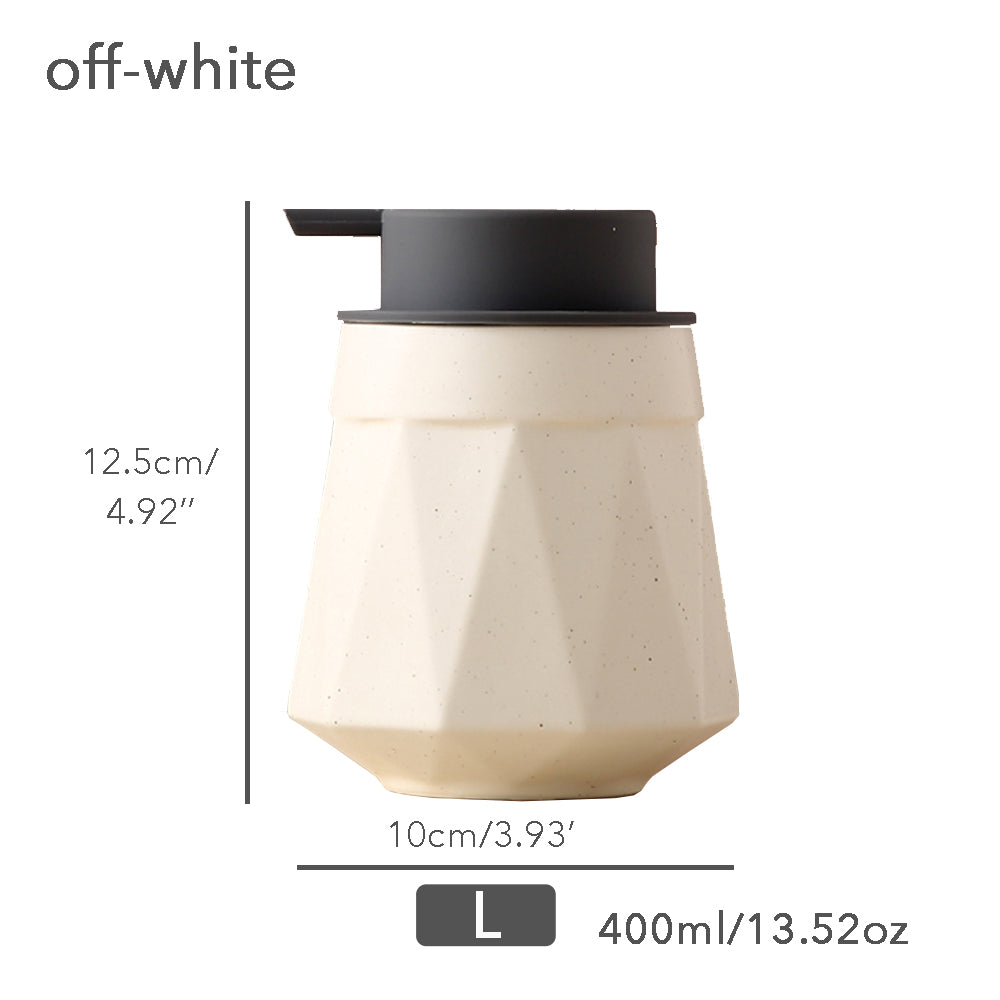 Ceramic Soap Dispenser, Foaming Pump Bathroom Bottle, Simple Design, Refillable Reusable Lotion Pump for Bathroom Kitchen, 400ml/13.52oz