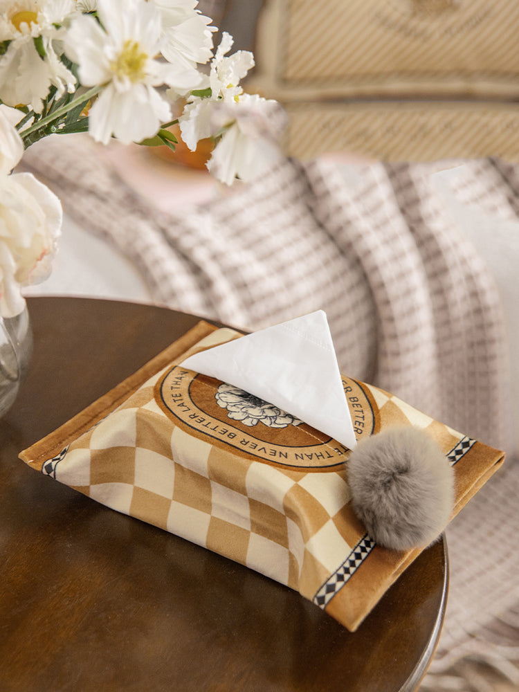 Rolla Holiday original retro high-quality checkerboard home living room storage paper towel car with extraction paper sleeve