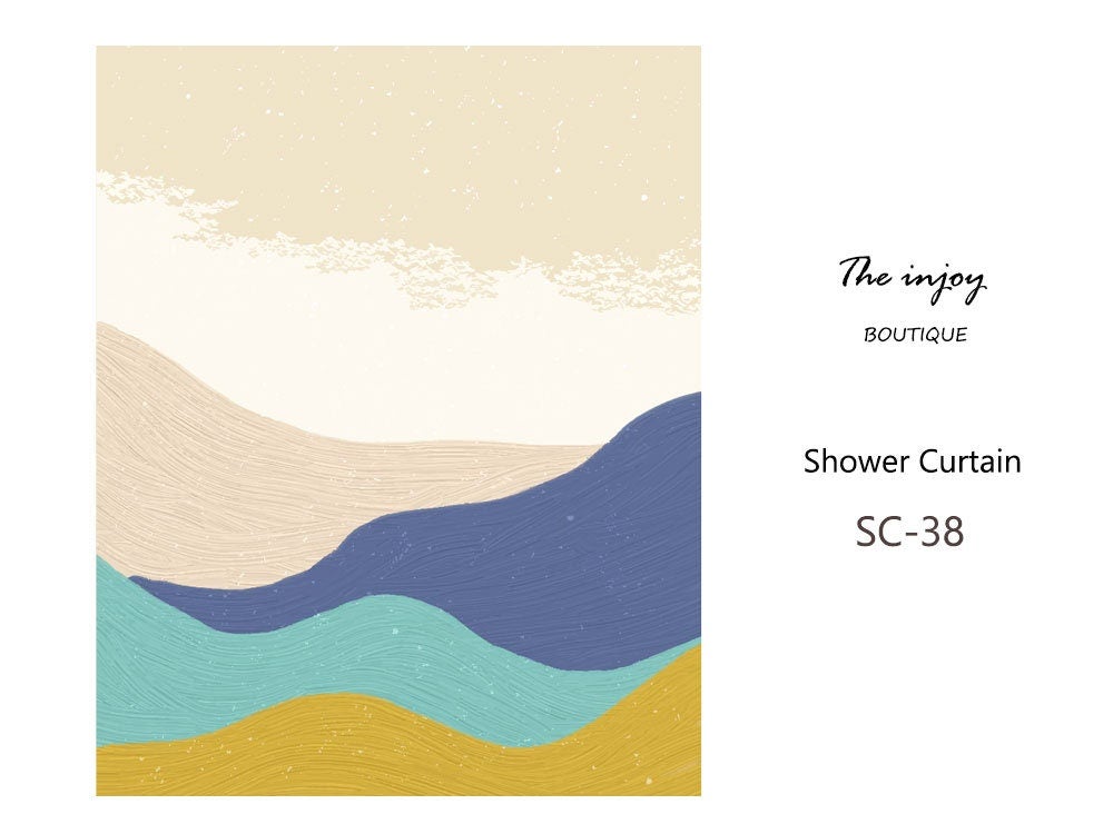 Beige Sky Mountain Shower Curtain