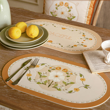 [Two] Werther American leather placemats waterproof and oil-proof placemats heat insulation table mats Western placemats Nordic non-slip