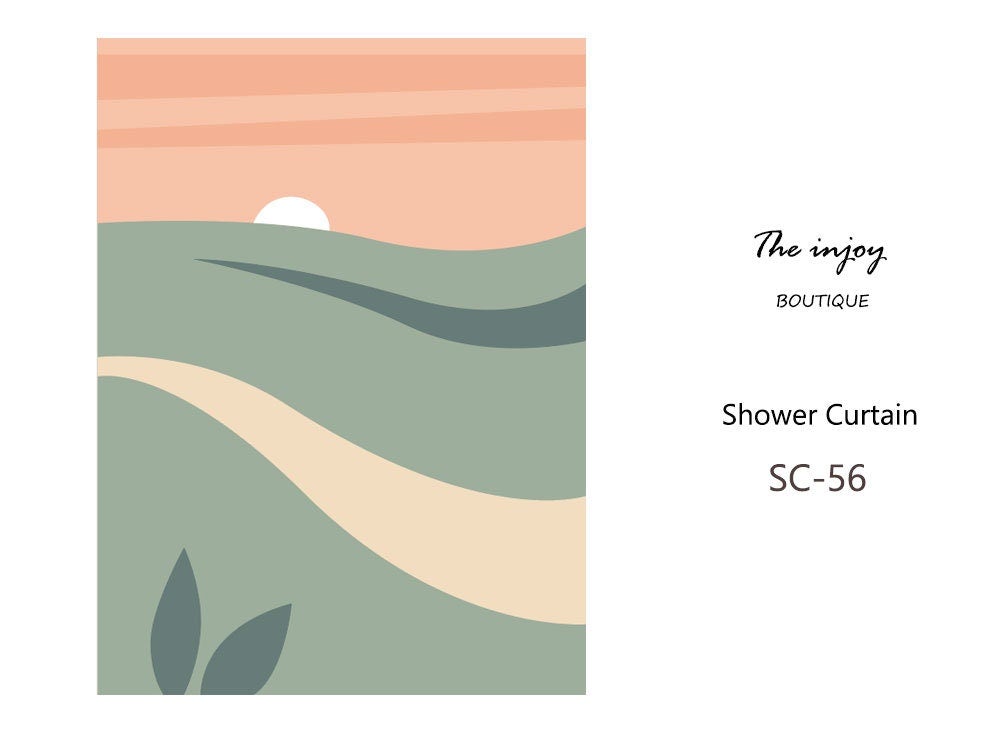 Orange Green Sunrise Shower Curtain