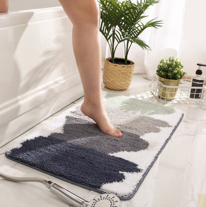 Color Blocks Bath Mat, Abstract Bathroom Rug, Soft Plush Water-Absorbent Multiple Sized Floral Anti Slip Toilet Mat, Soft Thick Bathroom Carpet, Art Bathroom Mats, Best Bath Rugs