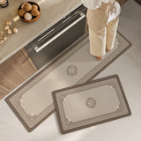 Feblilac Chinese Style Window Frame PVC Leather Kitchen Mat