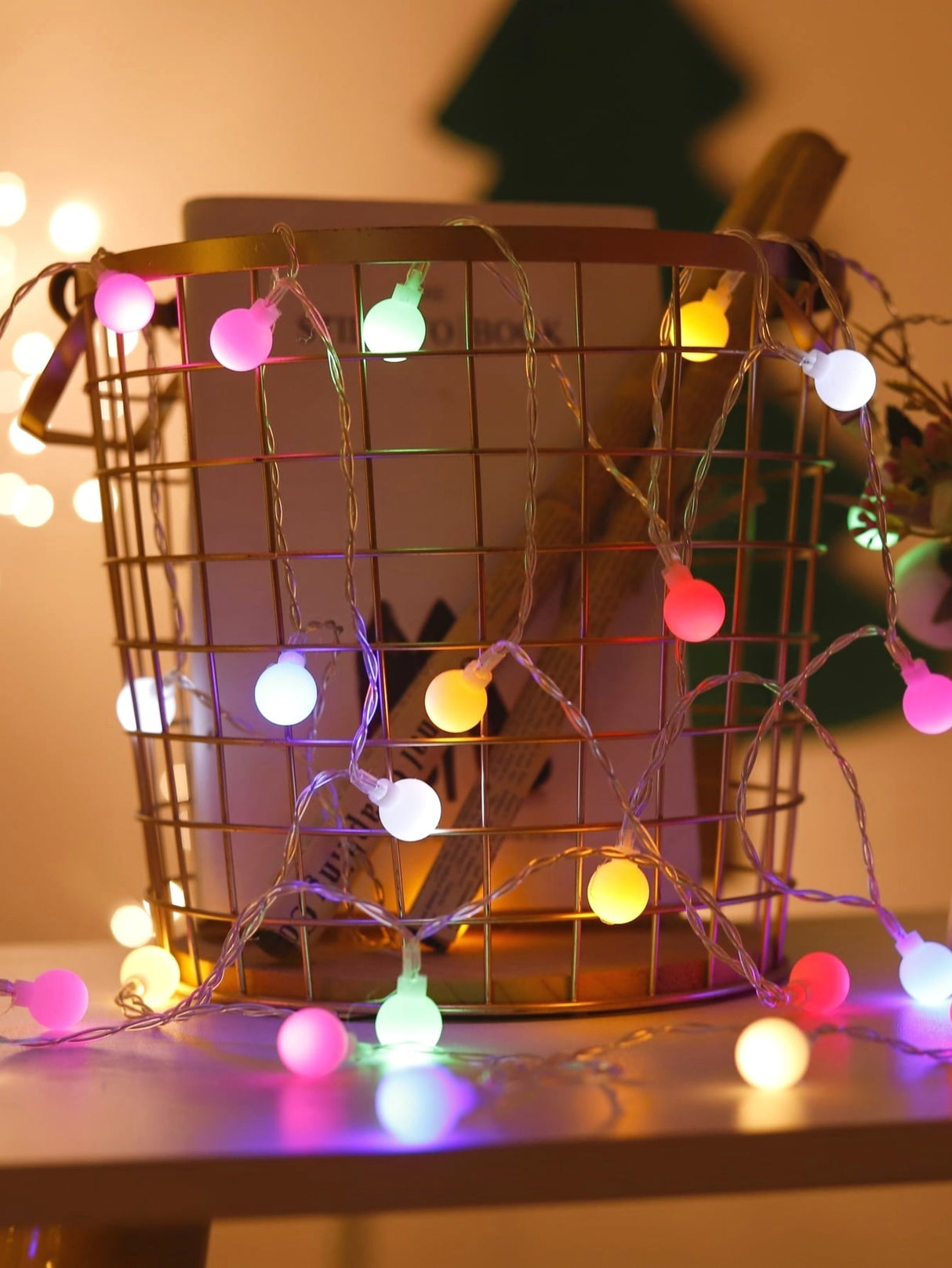 7 Color String Light with 40pcs Ball Shaped Bulb 1pc - Novelty Lighting