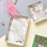 Nordic Style Marbling Rectangle Overglaze Color Ceramic Tray 5"x4" and 8"x5", Service Plate, Jewelry Tray, Decoration Tray