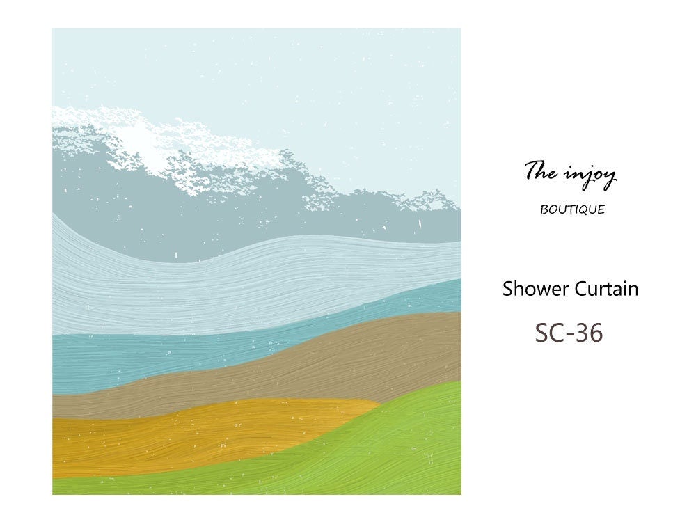Green and Blue Mountain Shower Curtain