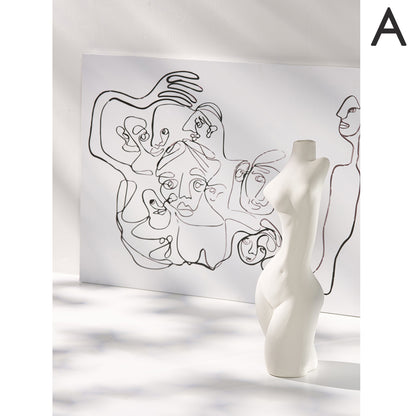 Body Vase, Ceramic Butt Vase, Female Body Vase, Body Art Vase, Female Form Vase, Off-White Decorative Vase