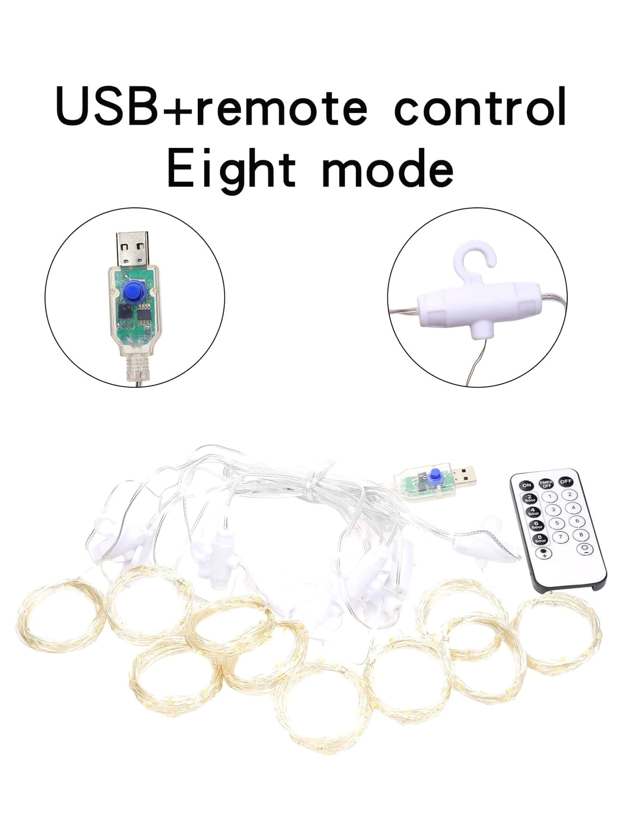 Control Curtain Decorative String Light with 300pcs Bulb Remote - Novelty Lighting