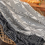 Black & White Geometric Pattern Reversible Blanket