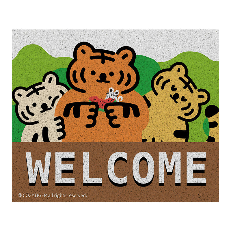 Three Tigers Welcome Home PVC Entrance Door Mat