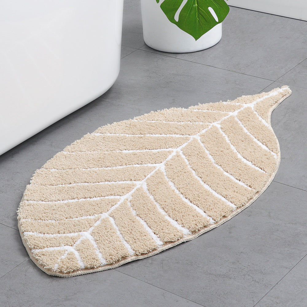 Feblilac Soft Red Leaves Bathroom Rug, 19.6'' x 37.4'', Floral Non Slip Bathmat, Red Plants Bathroom Rugs, Anti Slip Toilet Mat, Soft Thick Bathroom Carpet, Art Bathroom Mats, Best Bath Rugs, Hot Shower Mat Non Slip, Toilet Rug