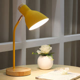 Wide Flare Table Light Macaron Metal 1 Bulb Pink/Yellow Small Desk Lamp with Rotating Node