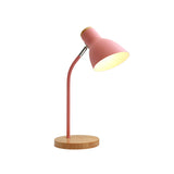 Wide Flare Table Light Macaron Metal 1 Bulb Pink/Yellow Small Desk Lamp with Rotating Node