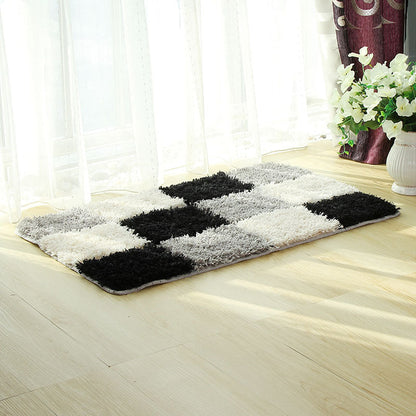 Feblilac Brown and White Checkerboard Pattern Ultra Soft Bathroom Rug, Multiple Sized Bathroom Rug, Plush Water-Absorbent , Multiple Sized Anti Slip Toilet Mat, Black and White Thick Bathroom Carpet, Art Bathroom Mats, Best Bath Rugs, Hot Shower Mat