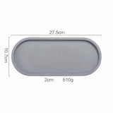 Nordic Style Industrial Style Oval Cement Tray, White/Grey/Rust Red Water Ink Texture Aromatherapy Tray, Jewelry Tray, Decoration Tray