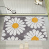 Feblilac Cute Daisy Bath Mat, Grey Floral Bathroom Rug