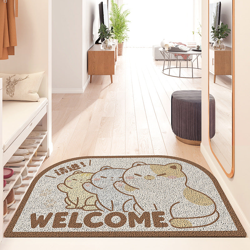 Feblilac Cats Line Up To Welcome PVC Coil Door Mat