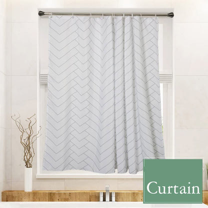 Simple Black and White Pattern Shower Curtain